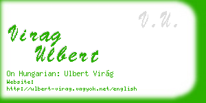 virag ulbert business card